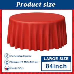 MASHAN patriotic round tablecloth covers tables with bright red white and blue colors