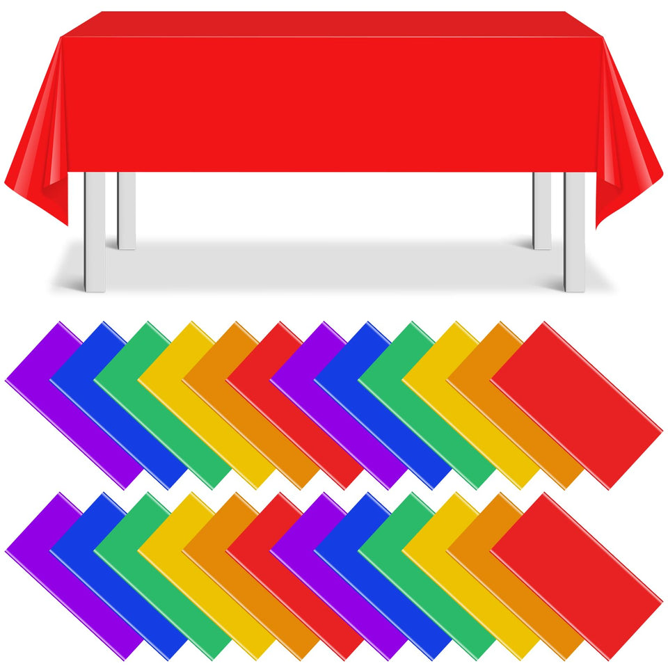 MASHAN rainbow rectangle tablecloths cover tables with vibrant multi color style for celebrations