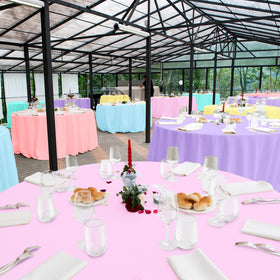 MASHAN rainbow round tablecloth on table enhances festive events.