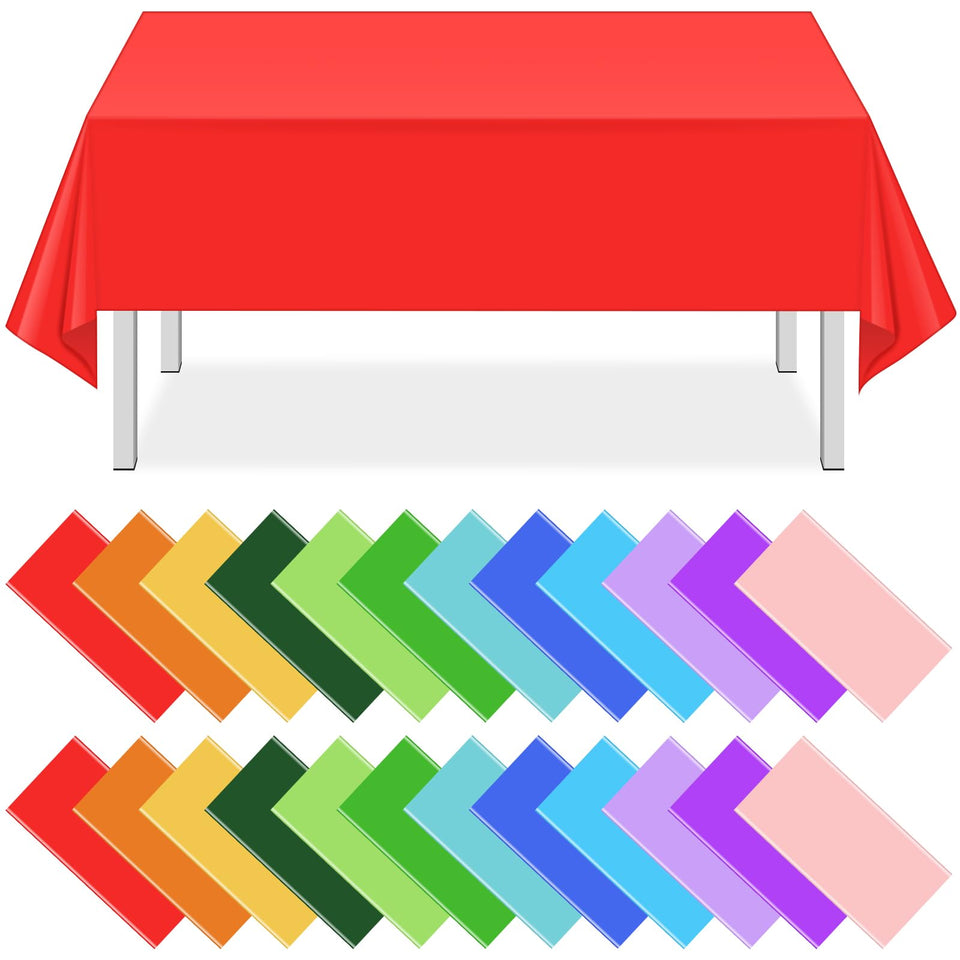 MASHAN rainbow tablecloth 54x108 inches on a rectangle table for festive decor