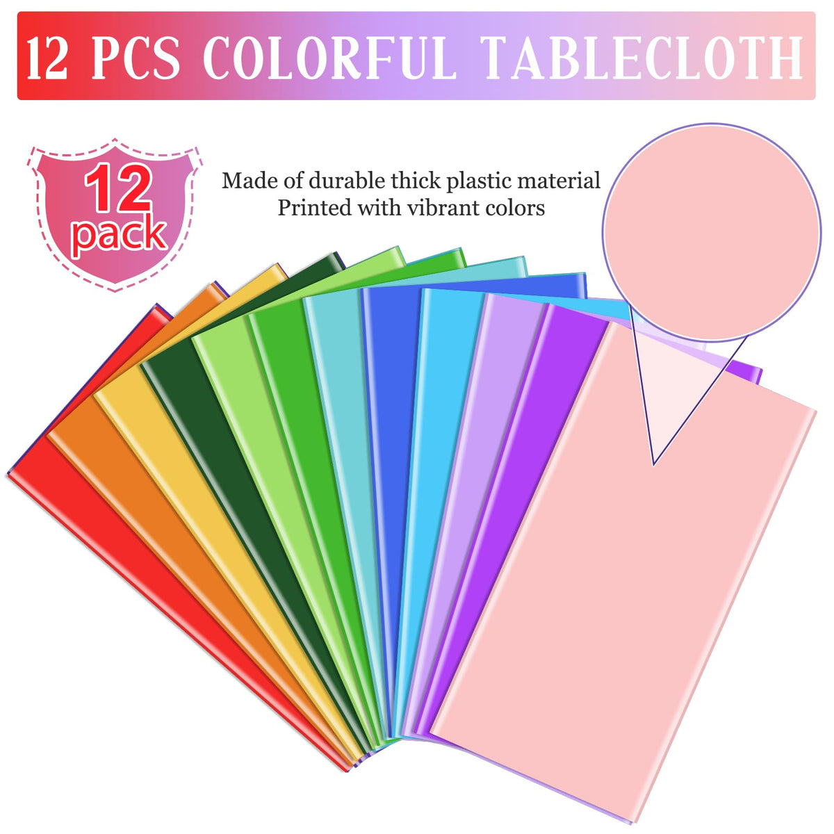 MASHAN rainbow tablecloth lake blue shades on table with waterproof surface
