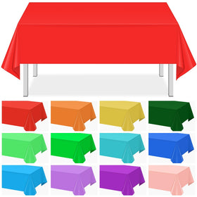 MASHAN rainbow tablecloth red color on a rectangular table for festive decor