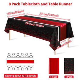 MASHAN red satin table runner with smooth finish enhances dining decor.