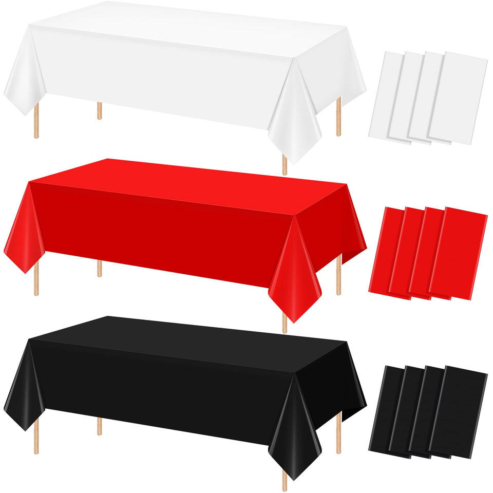 MASHAN red tablecloth 54x108 inch protects surface from spills and stains