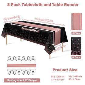 MASHAN rose gold satin table runner adds silky shine to celebrations.