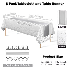 MASHAN silver satin table runner adds elegant shine to wedding receptions