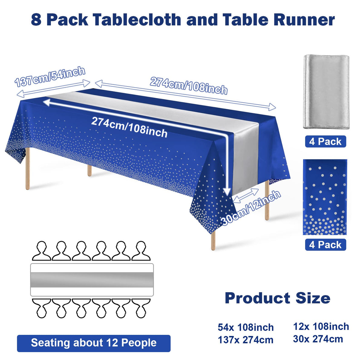 MASHAN silver satin table runner adds silky sheen to tables