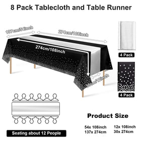 MASHAN silver satin table runner adds silky shine to tables