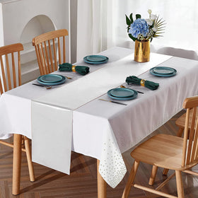 MASHAN silver satin table runner 12x108 inch complements many table styles
