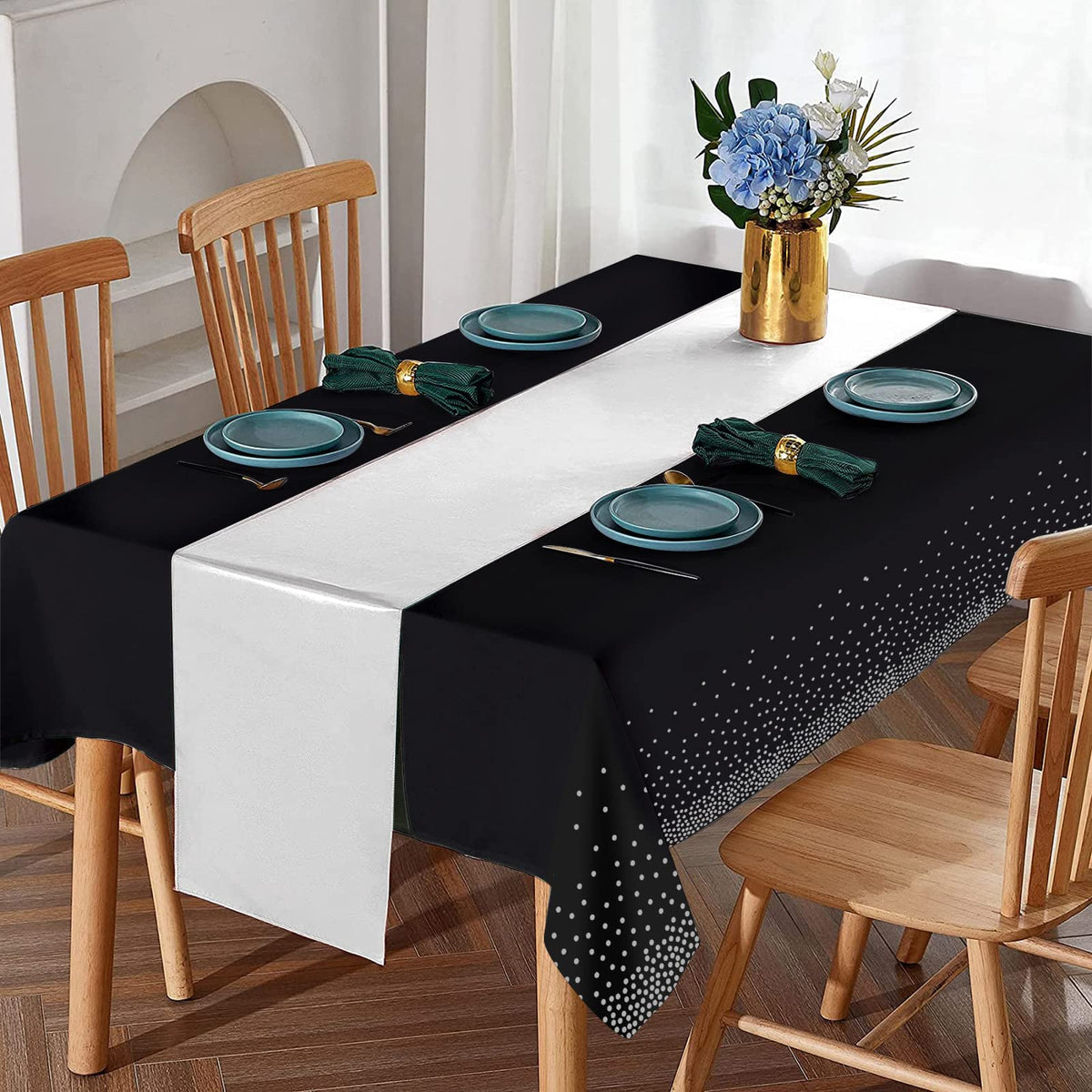 MASHAN 12x108 inch satin runner complements 8-10 seat setups