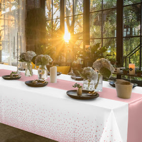 Mashan table setting on a long banquet table for 8-10 guests