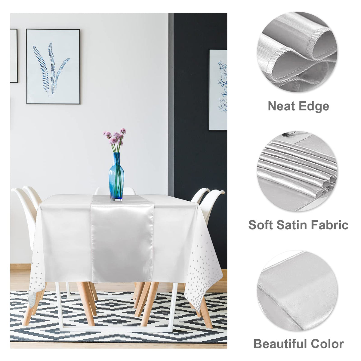 MASHAN tablecloth 54x108 inch provides ample coverage for parties