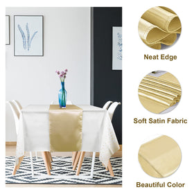 MASHAN tablecloth laid flat showing full table protection and shimmering finish