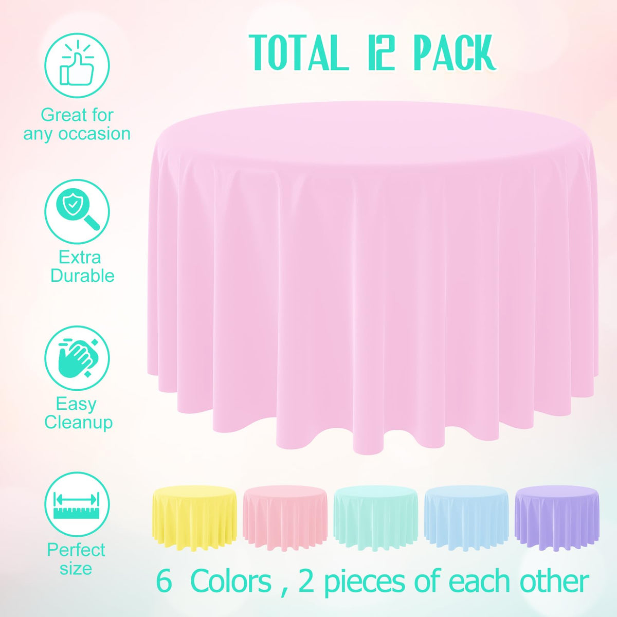 MASHAN waterproof tablecloth protecting surfaces during meals and crafts.