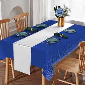 MASHAN waterproof PEVA tablecloth protects surfaces during meals