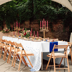 MASHAN wedding reception decor with disposable tablecloth options