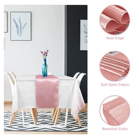 Mashan white tablecloth with rose gold foil polka dots enhances festivity
