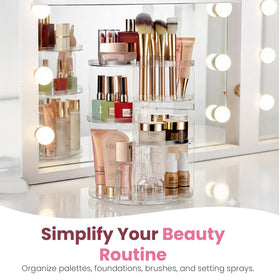 Masirs clear countertop vanity organizer on a dresser enhances visibility and accessibility.