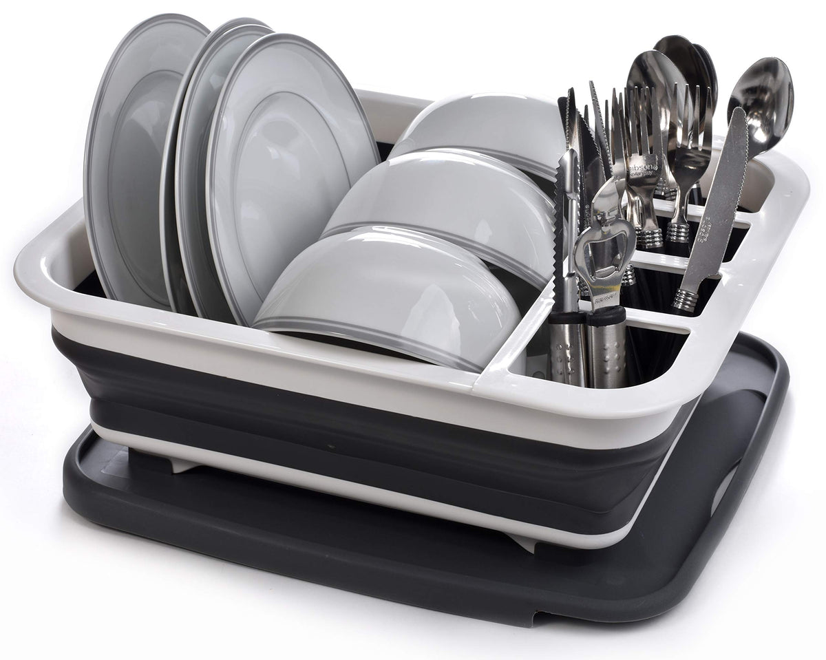 Masirs Pop-Up Drying Rack made of heavy-duty plastic, easy to wipe clean.