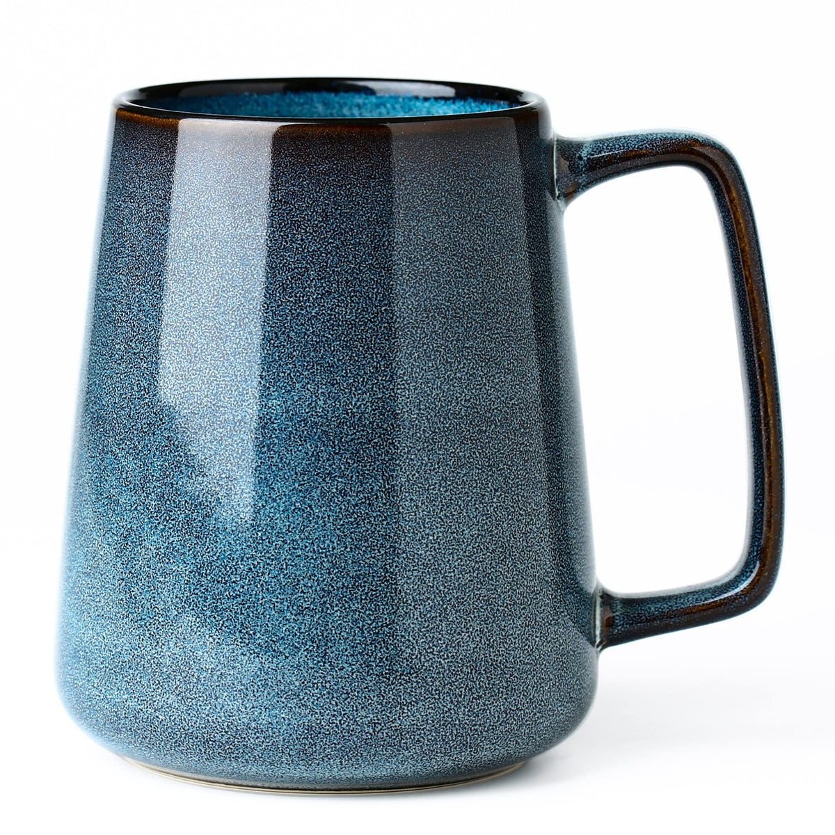 Masoline 24 oz blue mug, front view, ideal for large coffee servings.