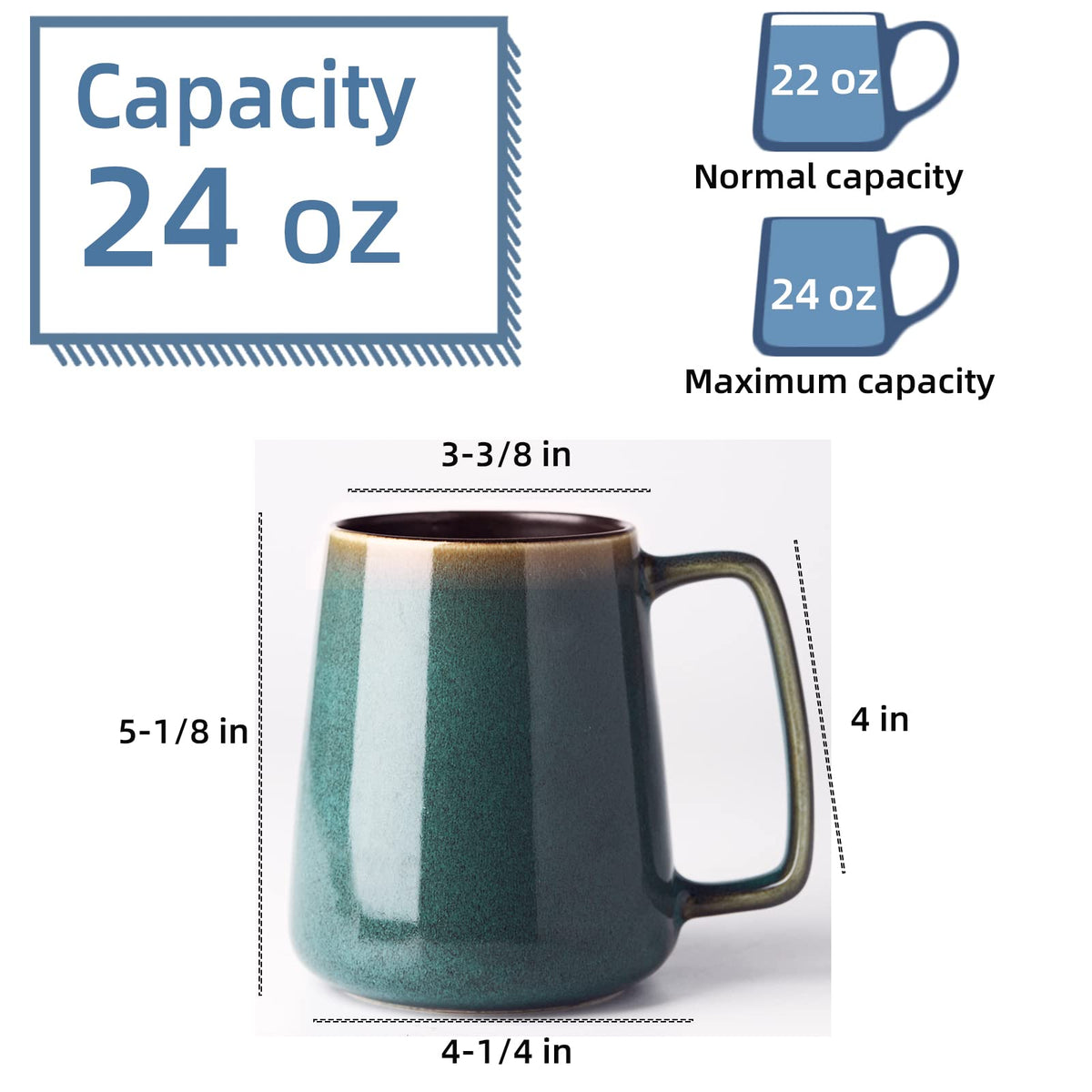 Masoline mug featuring a large ergonomic handle for easy grip.