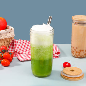 Mason glass bubble tea cups ideal for iced coffee and smoothies