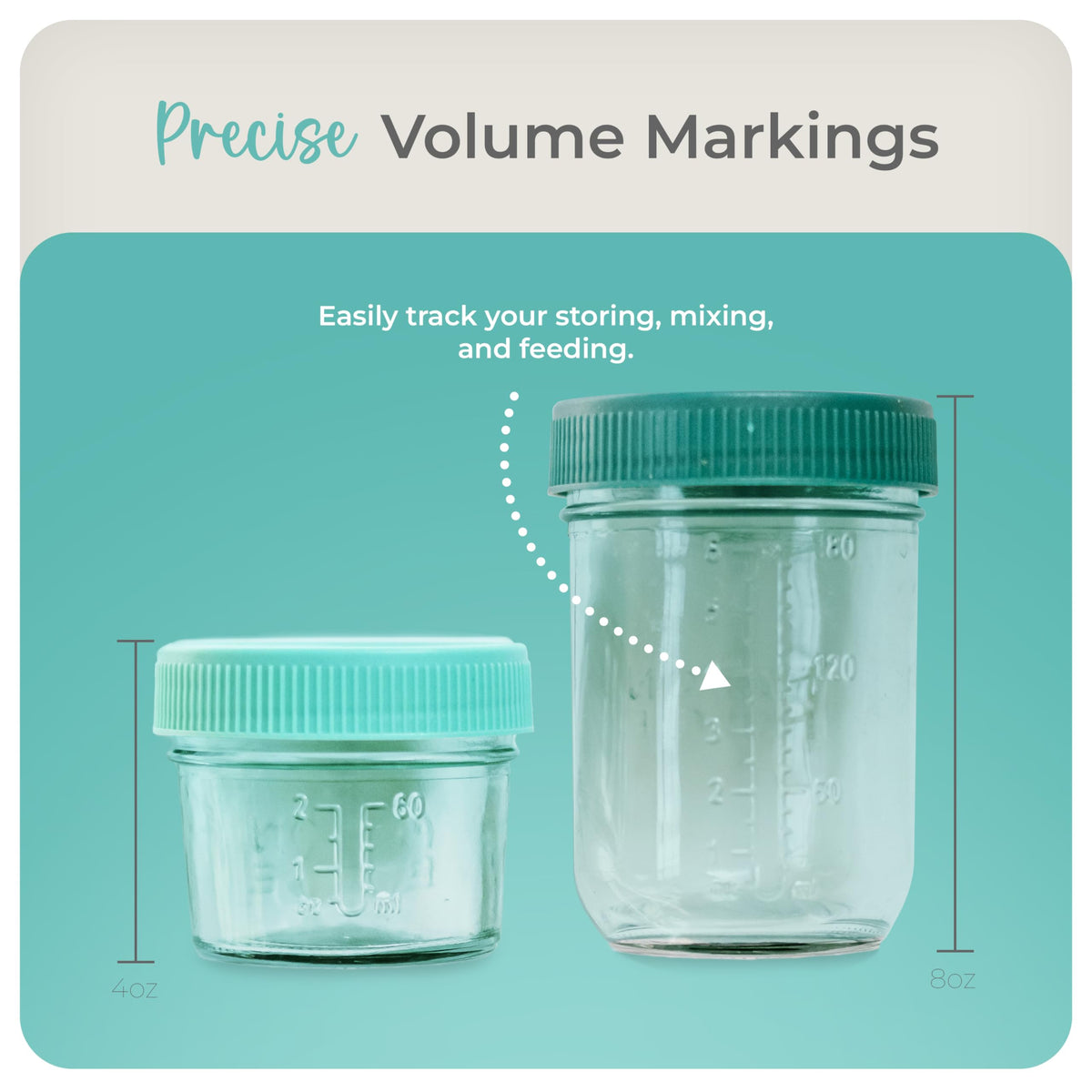 Mason Bottle stackable design helps keep shelves organized.