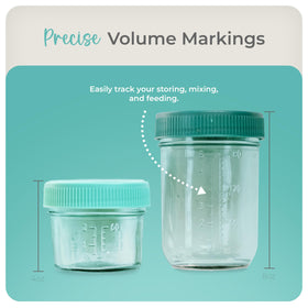 Mason Bottle stackable design helps keep shelves organized.