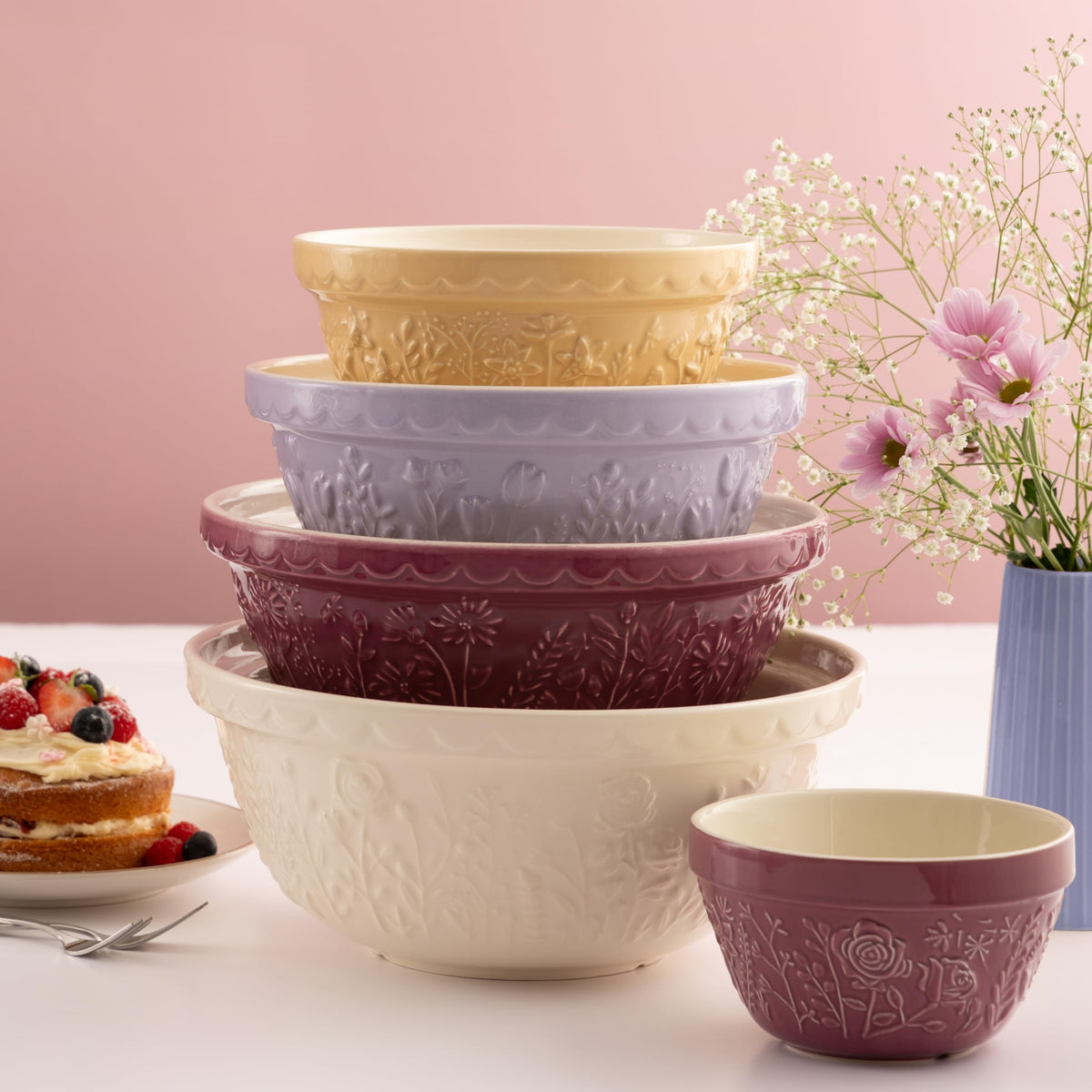 Wide shallow design supports kneading and quick, even mixing.