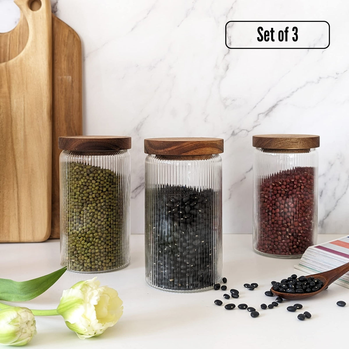 Mason & Fable canister stackable design keeps coffee organized and accessible.