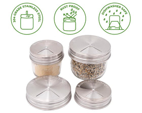 Mason Jar Lifestyle shaker option lid demonstrates adjustable holes for spice control.