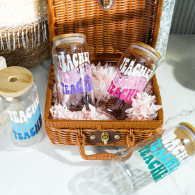 Mason Life glass cup with straw highlights durable, easy-clean design.