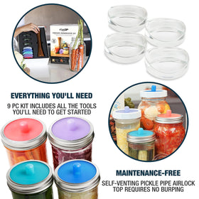 Masontops infinity weights ensure vegetables stay submerged for even fermentation.