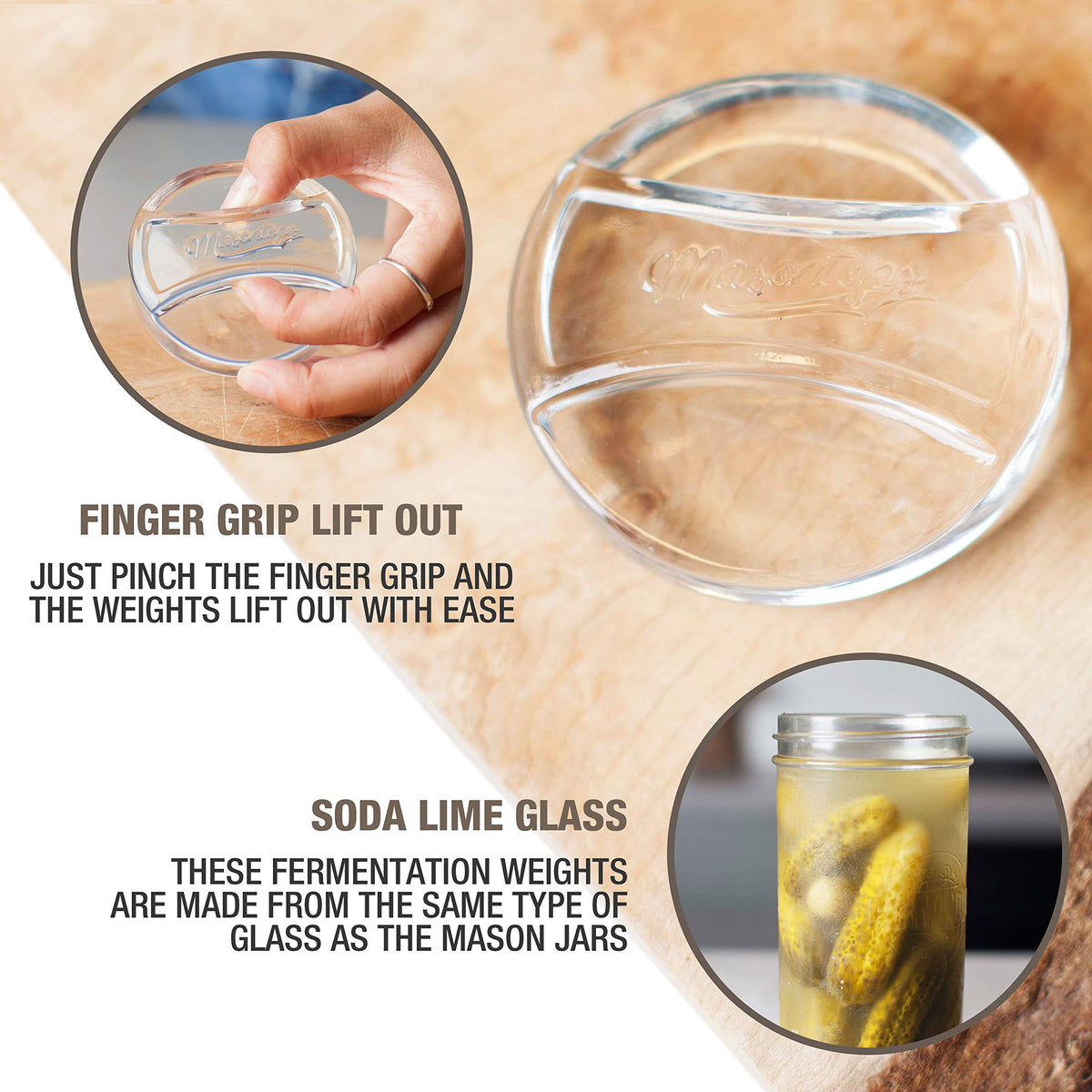 Design shows compatibility with wide and regular mouth jars