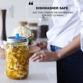 Masontops dishwasher-safe silicone lids are easy to clean after use.