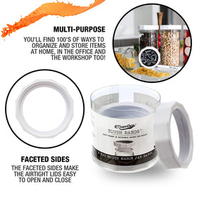 Masontops Tough Band airtight seal—preserves freshness in regular-mouth jars.