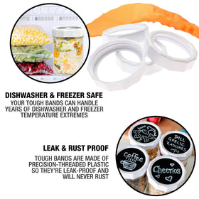 Masontops Tough Band easy-grip facets—effortless opening and closing.