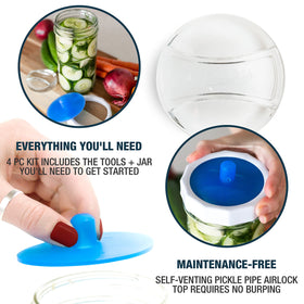 Masontops tough band plastic screw band securing the lid during fermentation