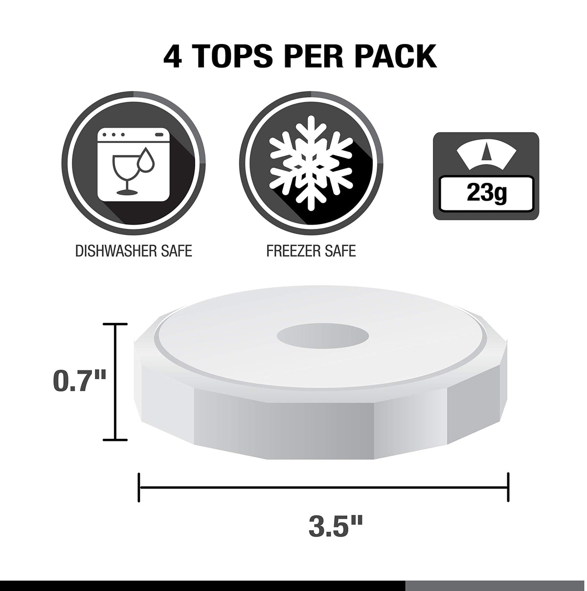 Masontops Tough Tops lids fit Ball jars and support multi-purpose organization.