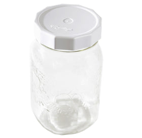 Masontops Tough Tops wide-mouth lid keeps contents airtight and ready for use.