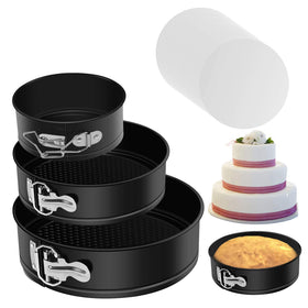 MASSUGAR 4-inch springform pan with removable bottom for clean cheesecake release.