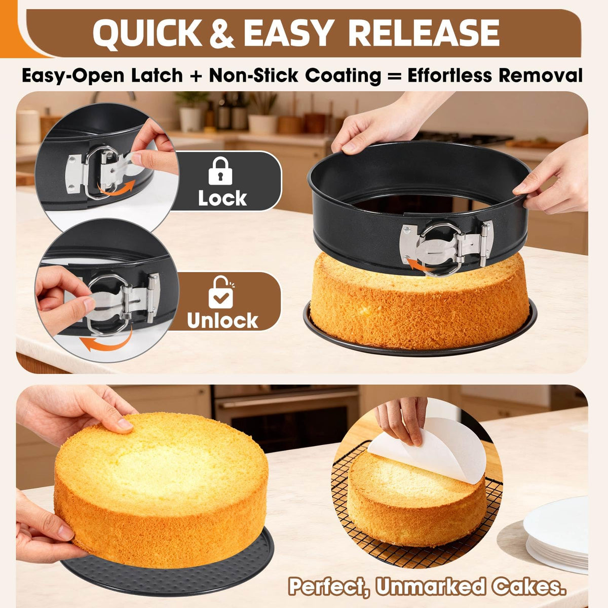 MASSUGAR 9-inch springform pan great for family-sized cheesecakes and tarts