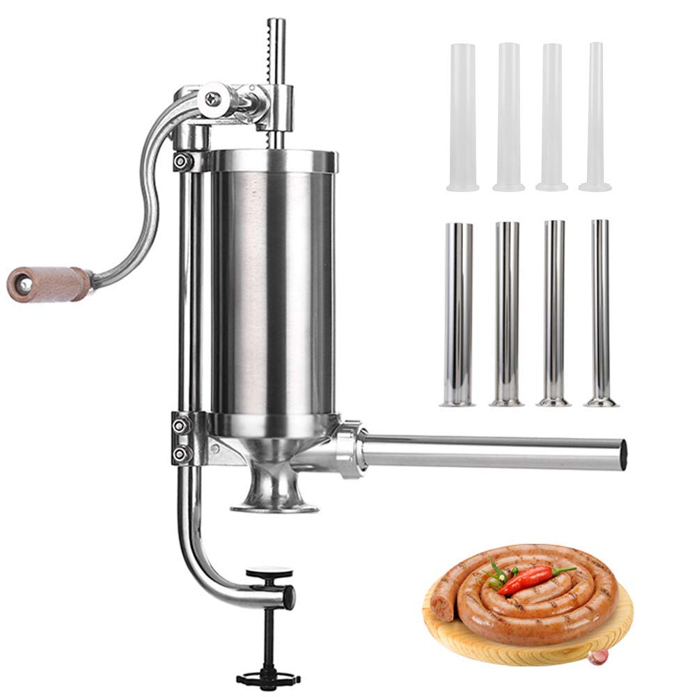MASTER FENG vertical base Sausage Stuffer shows stable platform for easy stuffing