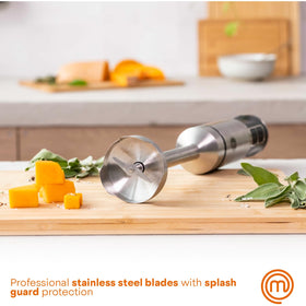 MasterChef blending and chopping attachments enabling quick, even sauces.