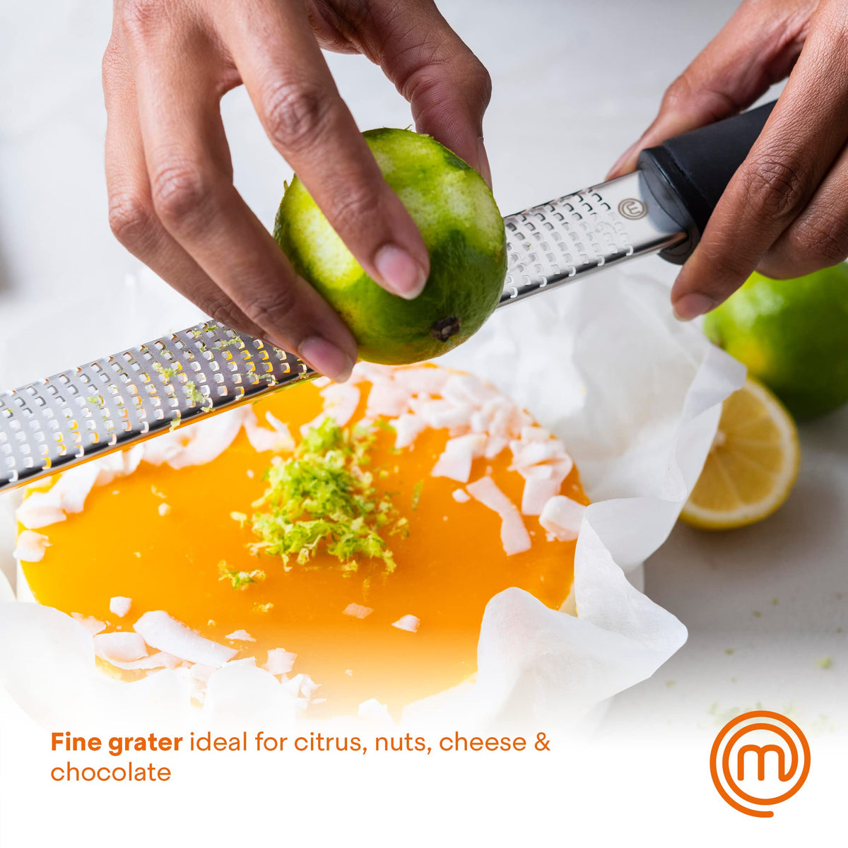 MasterChef fine grater parmesan producing delicate cheese shavings for pasta