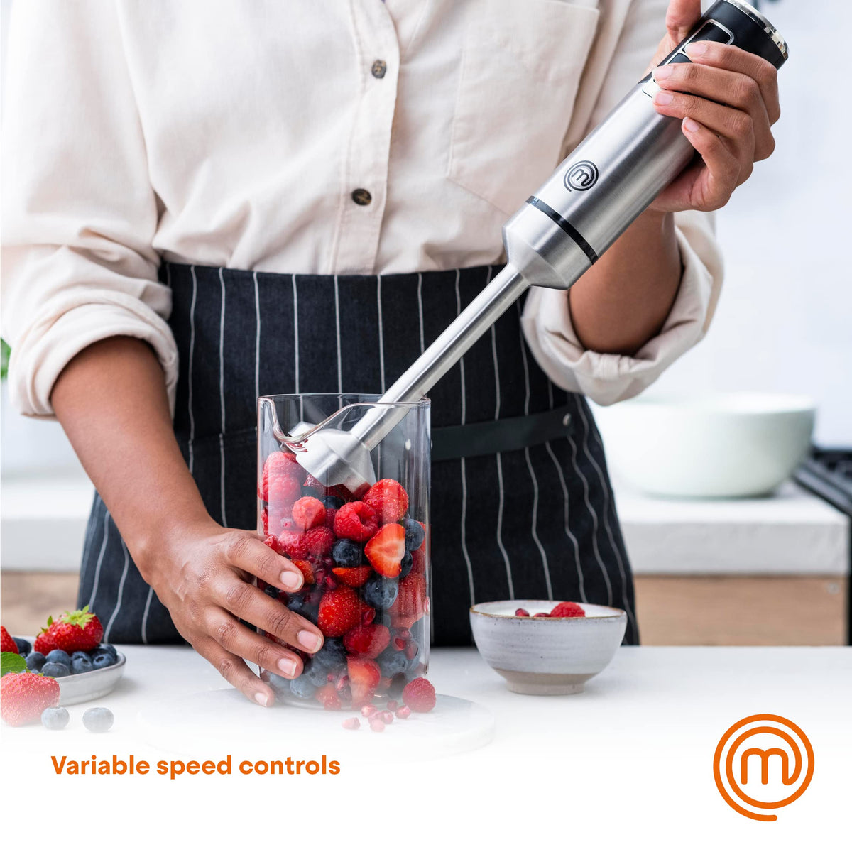 MasterChef milk frother attachment creating creamy foam.