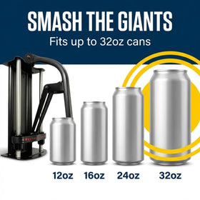MasterCrush space-saving design reduces bin volume in home or shop.