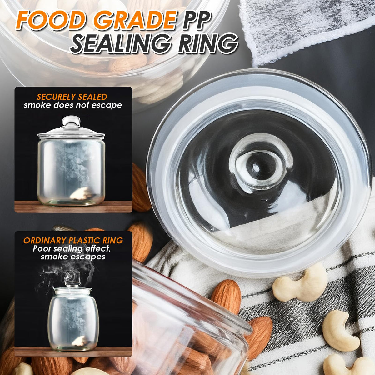 Masthome clear-glass contents visible jars help identify ingredients at a glance.