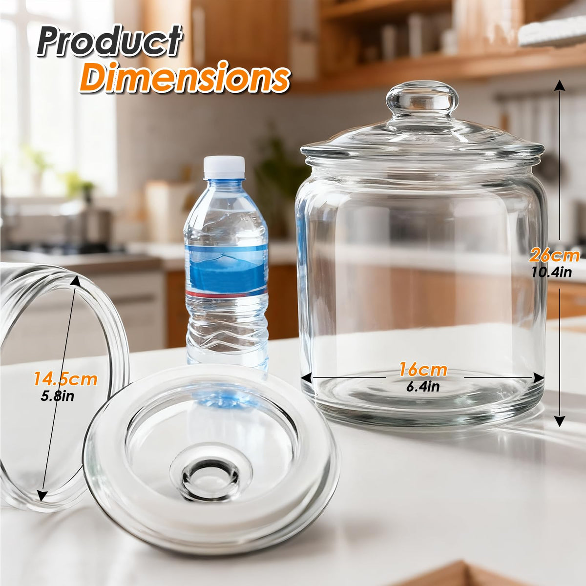 Masthome cookie-snacks storage in transparent jars for convenient access.