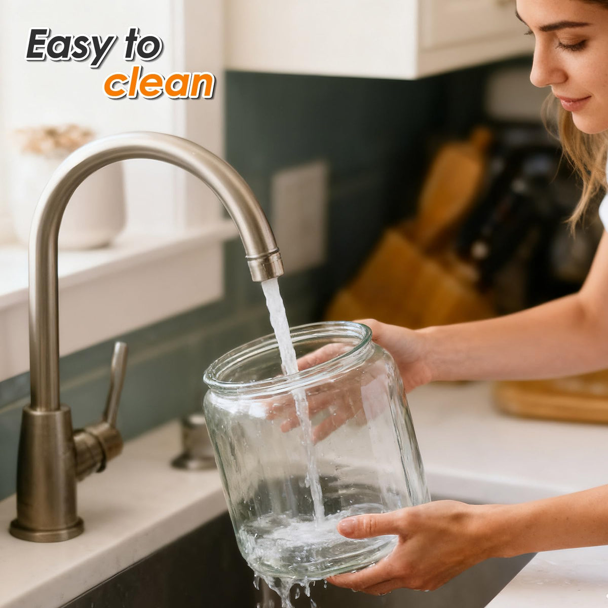 Masthome sturdy glass kitchen jar for cookies and oats